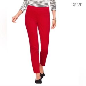 NWT Talbots Velvet Women’s 2 Red Slim Ankle Pants Stretch Side Zip